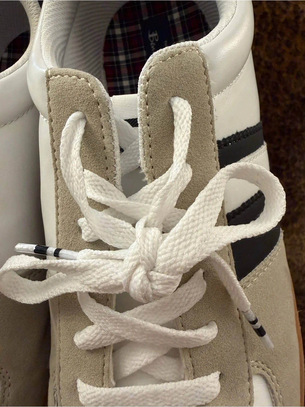 Ben Sherman White, Black & Tan Low-Top Sneakers